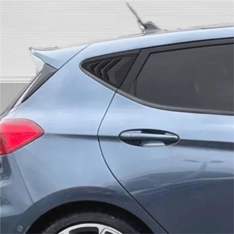 Carbon Fiber Look Rear Window Quarter Louver Cover For Ford Fiesta MK8 2018 2021 - Image 5
