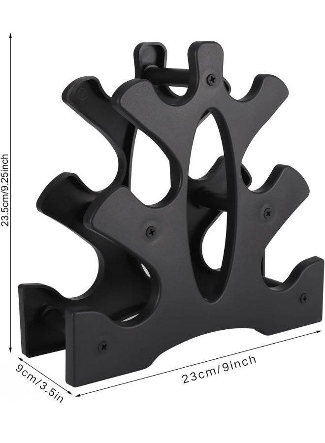 دوغي 1 عبوة حامل رف الدمبل ، حامل برج وزن اليد الحر من 3 طبقات لتنظيم صالة الألعاب الرياضية المنزلية ، يحمل 3/5/8 رطل - Image 2