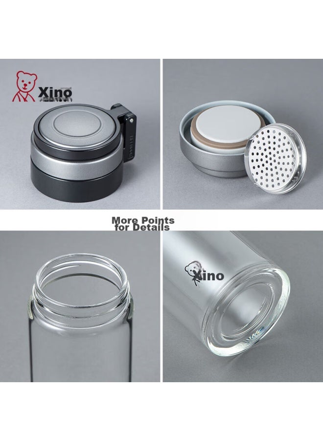 Heenoor Xino Single-layer Glass Cup, Large Capacity, Portable, With Handle, Sports Water Bottle For Men, Filtered Tea Cup, Xn-6076, 695ml - Image 4