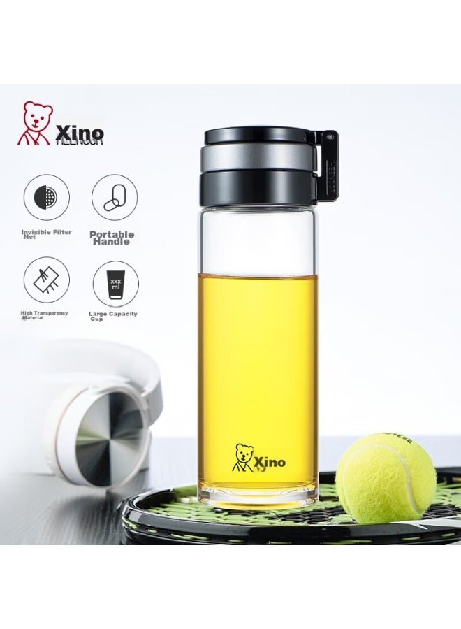 Heenoor Xino Single-layer Glass Cup, Large Capacity, Portable, With Handle, Sports Water Bottle For Men, Filtered Tea Cup, Xn-6076, 695ml - Image 2