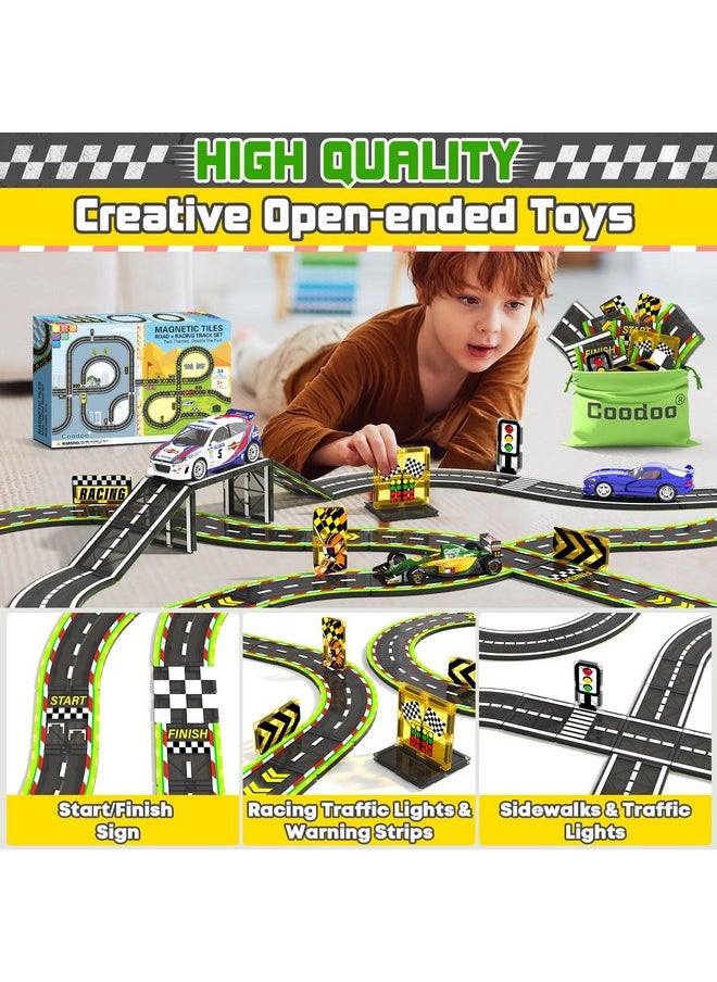 Magnetic Tiles Racing Track & City Road Expansion Pack - Kids Toys Stem Learning Montessori Toys For Toddler Magnetic Blocks Building Toys For 3+ Year Old Boys & Girls, Sensory Play Kids Toys - pzsku/Z570D4C395AD7101B3698Z/45/_/1733729844/70d1eabb-4f56-416a-b076-e52bb5537223