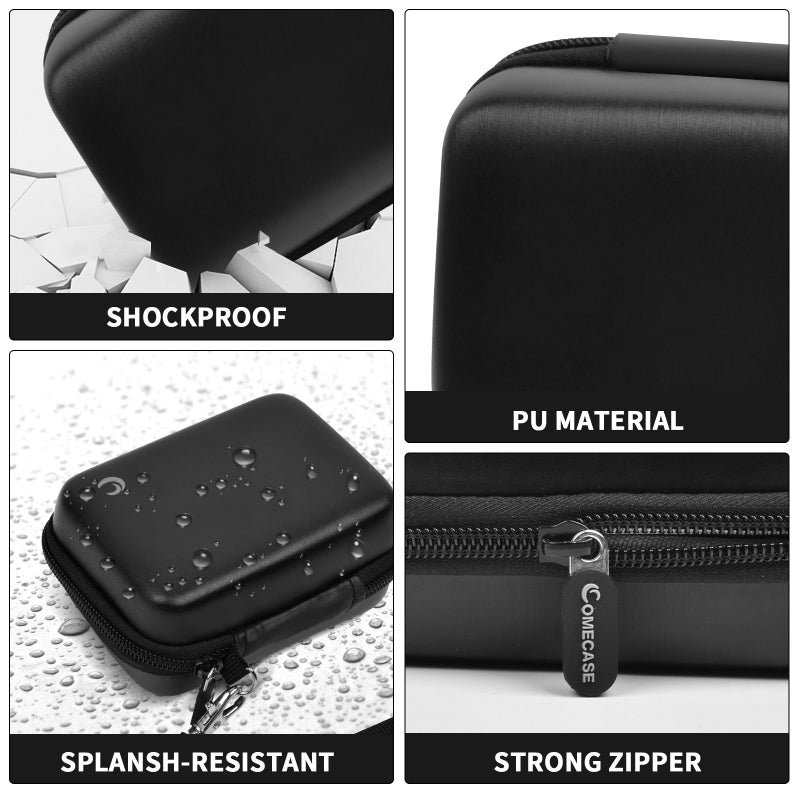 Comecase Carrying & Protective Case for Digital Camera, AbergBest 21 Mega Pixels 2.7" LCD Rechargeable HD/Kodak Pixpro/Canon PowerShot ELPH 180/190 / Sony DSCW800 / DSCW830 Cameras for Travel - Black - Image 4