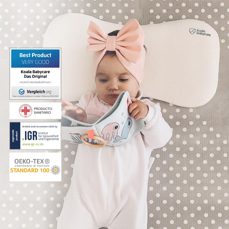 Koala Babycare Koala Babycare Head Care Orthopedic Memory Foam Baby Head Shaping Pillow Cushion for Infants 0-36 Months - Baby Pillow for Newborn Prevent Flat Head/Plagiocephaly (White, KPHM)  - Image 2