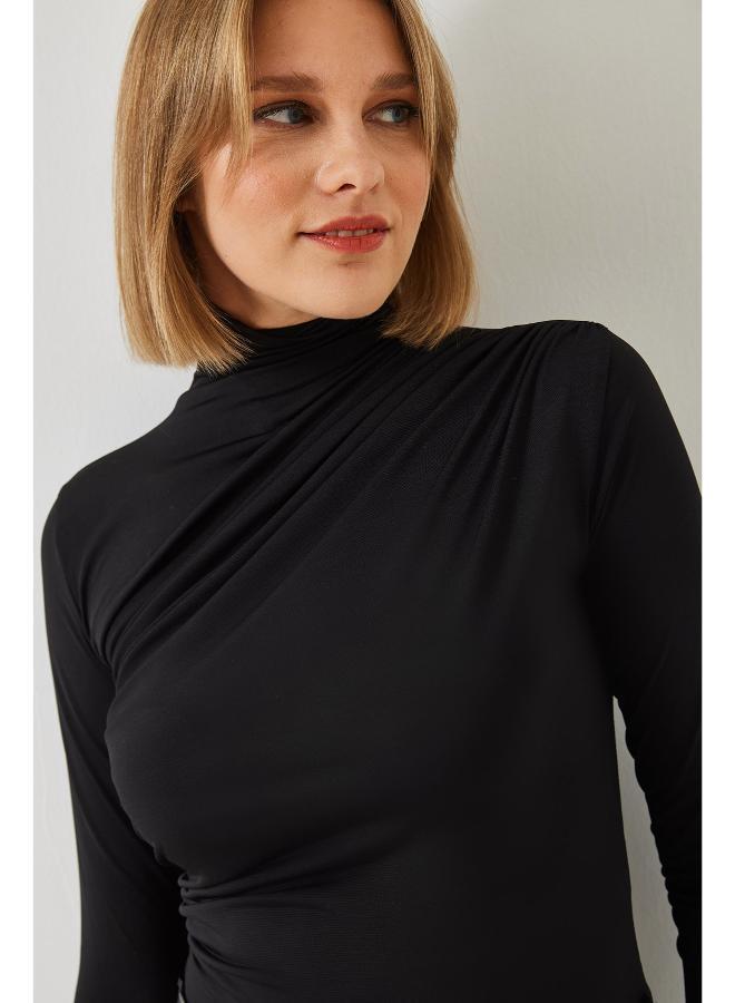 Ginger Mock Neck Draped Top - Image 5