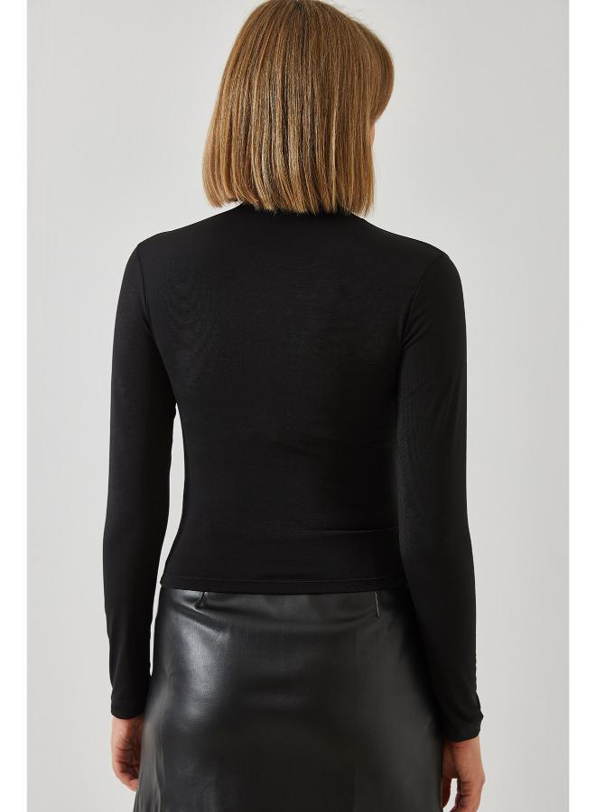 Ginger Mock Neck Draped Top - Image 2