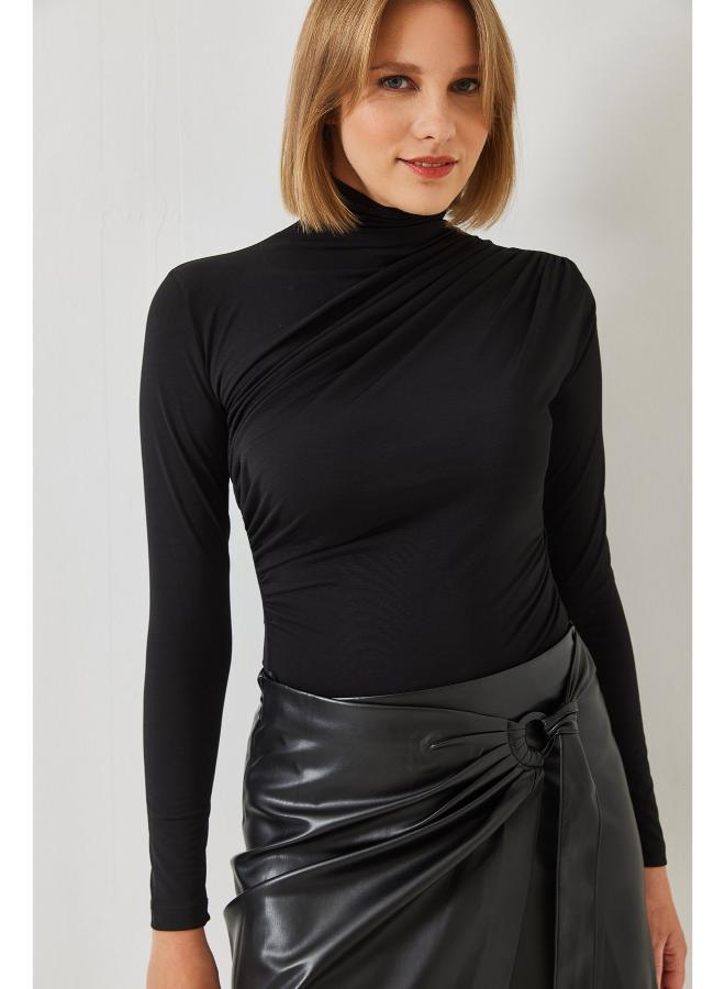 Ginger Mock Neck Draped Top - Image 3