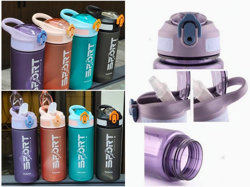 TEMSON Sports Water Bottle – Stylish Bottles with Flip & Lockable Leak-Proof Water Bottles, BPA-Free, Bottle for School, Office, Gym and Outdoor Activities (PLJ-004-500)(Assorted Color) - Image 3