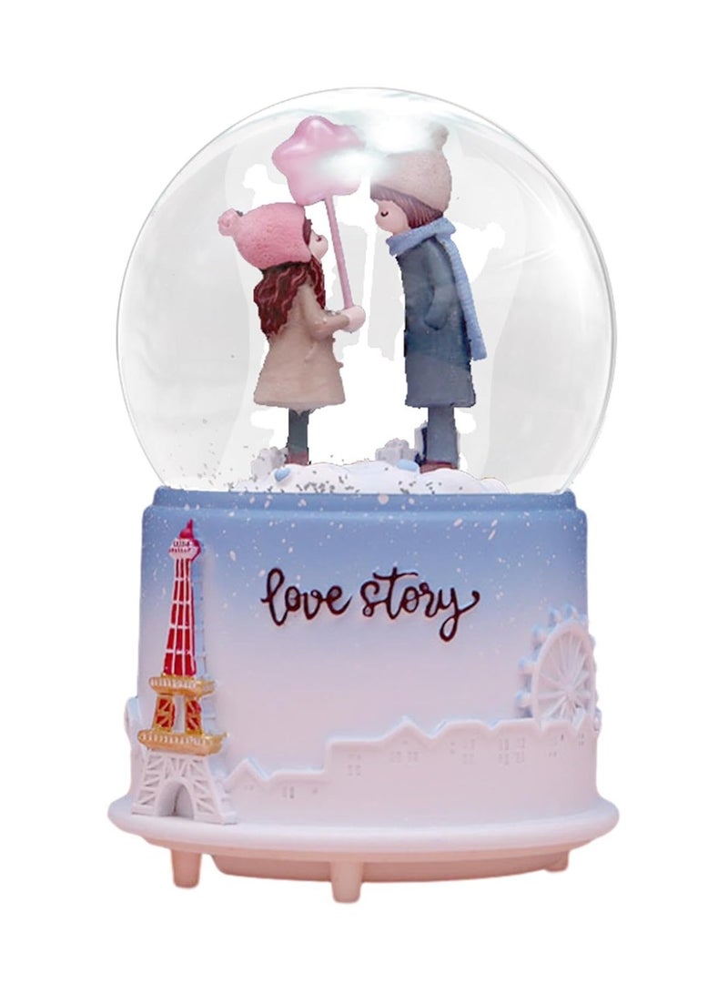 بلايز "قصة حب رومانسية على شكل كرة ثلجية – موضوع باريس مع برج إيفل وعجلة فيريس" - Image 1