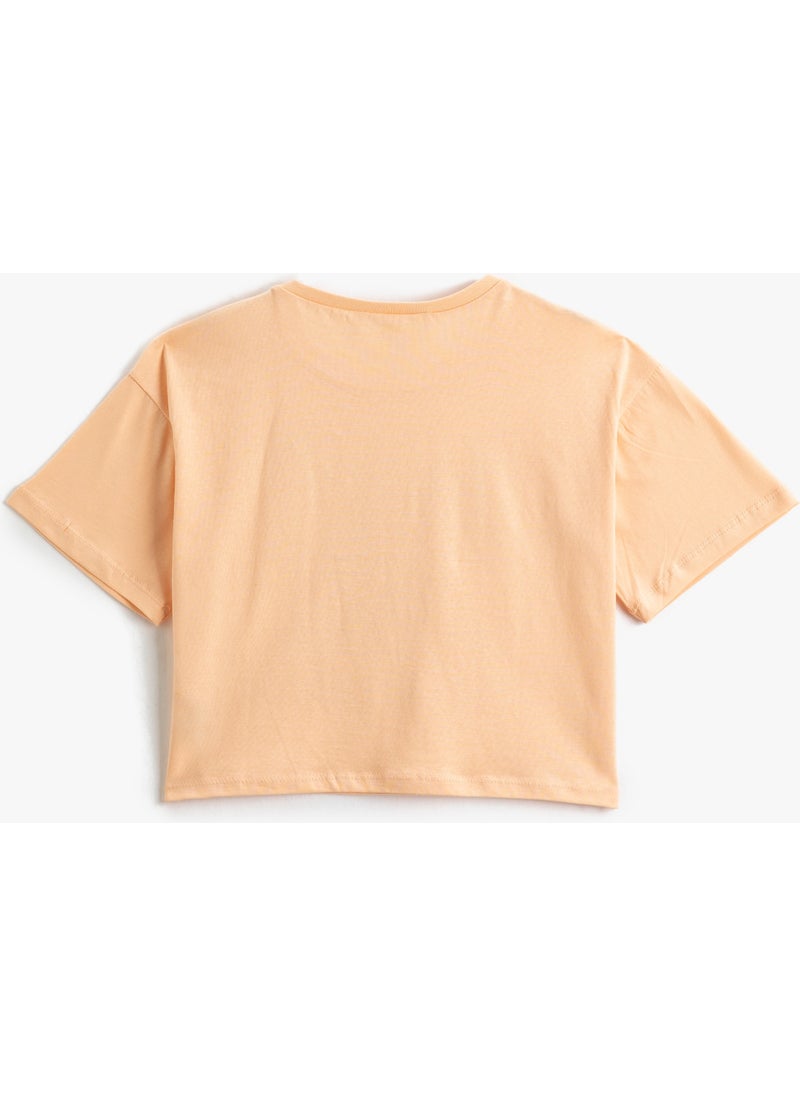 KOTON Short Sleeve Crew Neck T-Shirt Slogan Themed Printed  - Image 2
