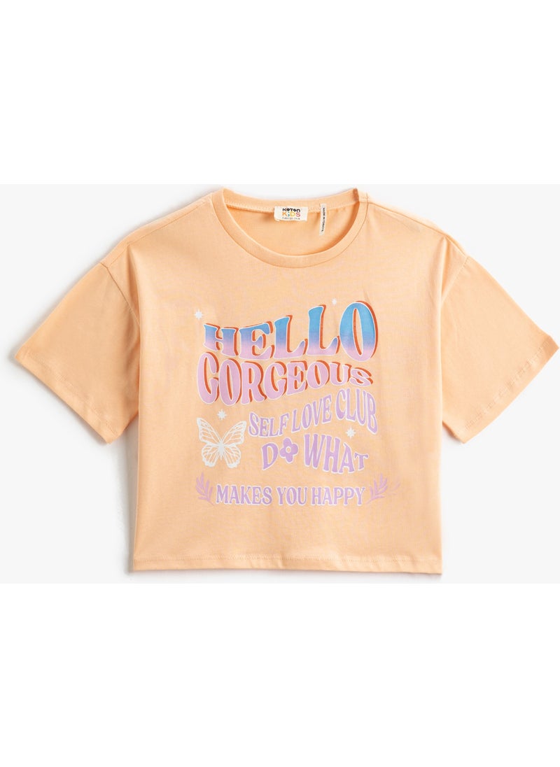 KOTON Short Sleeve Crew Neck T-Shirt Slogan Themed Printed  - Image 1