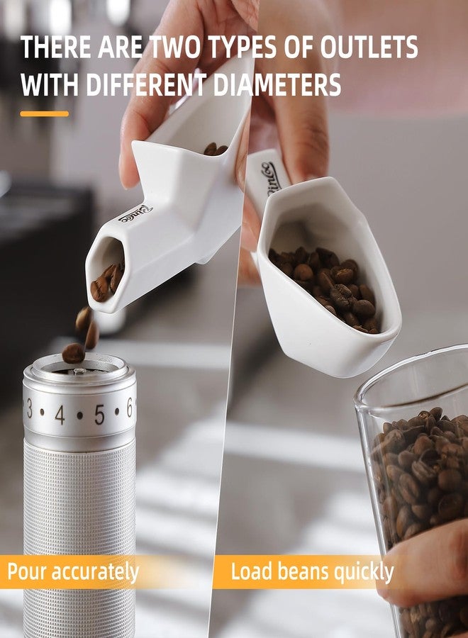 Bincoo Coffee Bean Dosing Cup, Ceramic Coffee Beans Dosing Set of 2, Measuring Cup Hold Up to 30g Coffee, Weigh Coffee Bean Container, Espresso Accessories for Coffee Bar, Tea Dosing (White+Black) - Image 2