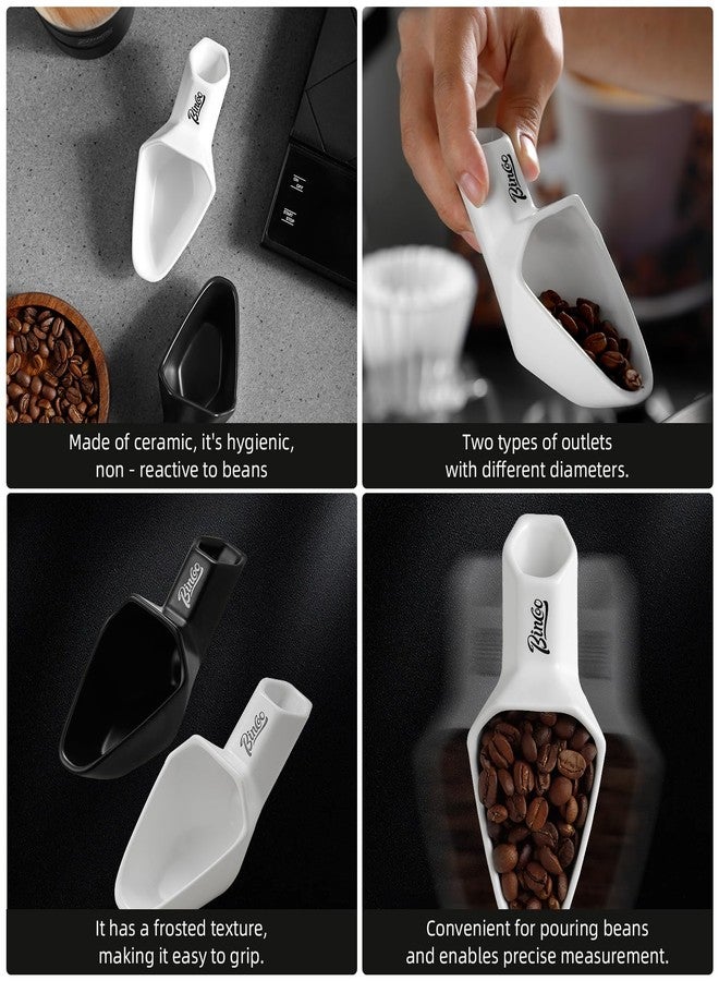 Bincoo Coffee Bean Dosing Cup, Ceramic Coffee Beans Dosing Set of 2, Measuring Cup Hold Up to 30g Coffee, Weigh Coffee Bean Container, Espresso Accessories for Coffee Bar, Tea Dosing (White+Black) - Image 4
