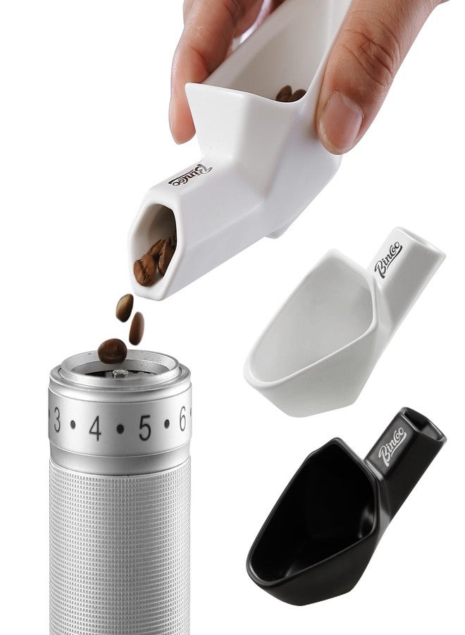 Bincoo Coffee Bean Dosing Cup, Ceramic Coffee Beans Dosing Set of 2, Measuring Cup Hold Up to 30g Coffee, Weigh Coffee Bean Container, Espresso Accessories for Coffee Bar, Tea Dosing (White+Black) - Image 1