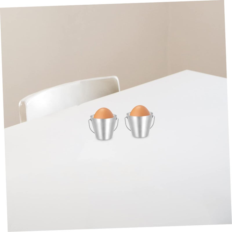 Stainless Steel Egg Holder Rack For Kitchen Refrigerator Storage 2 Pieces Set - Image 4