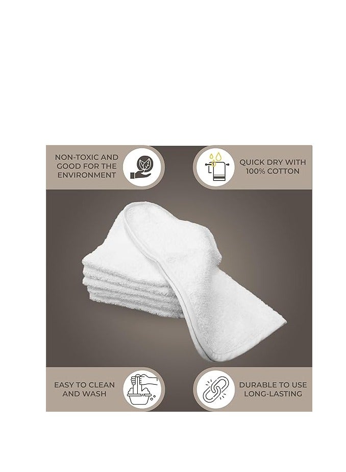 Face Towels With 320 GSM (6Pcs, 30X30cm) Soft Cotton Quick Drying Highly Absorbent Durable Washcloths For Hotels, Bath Towels for Bathroom (White, 30X30cm Face towel 6Pcs) - Image 4