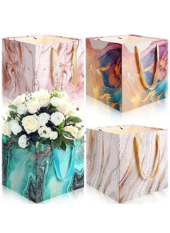 Joyelink 4 Pcs Extra Large Gift Bag, 11.8 Inch Square Bag, Marble Bag, Square Large Wedding Gift Bag, Huge Birthday Bag Paper Bags, with Handles for Party Holiday Bridal Engagement Present, Gift Wrap Bags  - Image 1