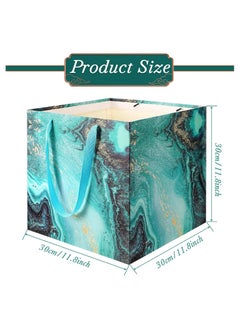Joyelink 4 Pcs Extra Large Gift Bag, 11.8 Inch Square Bag, Marble Bag, Square Large Wedding Gift Bag, Huge Birthday Bag Paper Bags, with Handles for Party Holiday Bridal Engagement Present, Gift Wrap Bags  - Image 4