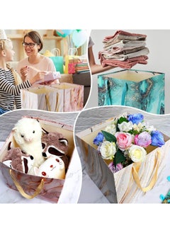 Joyelink 4 Pcs Extra Large Gift Bag, 11.8 Inch Square Bag, Marble Bag, Square Large Wedding Gift Bag, Huge Birthday Bag Paper Bags, with Handles for Party Holiday Bridal Engagement Present, Gift Wrap Bags  - Image 2