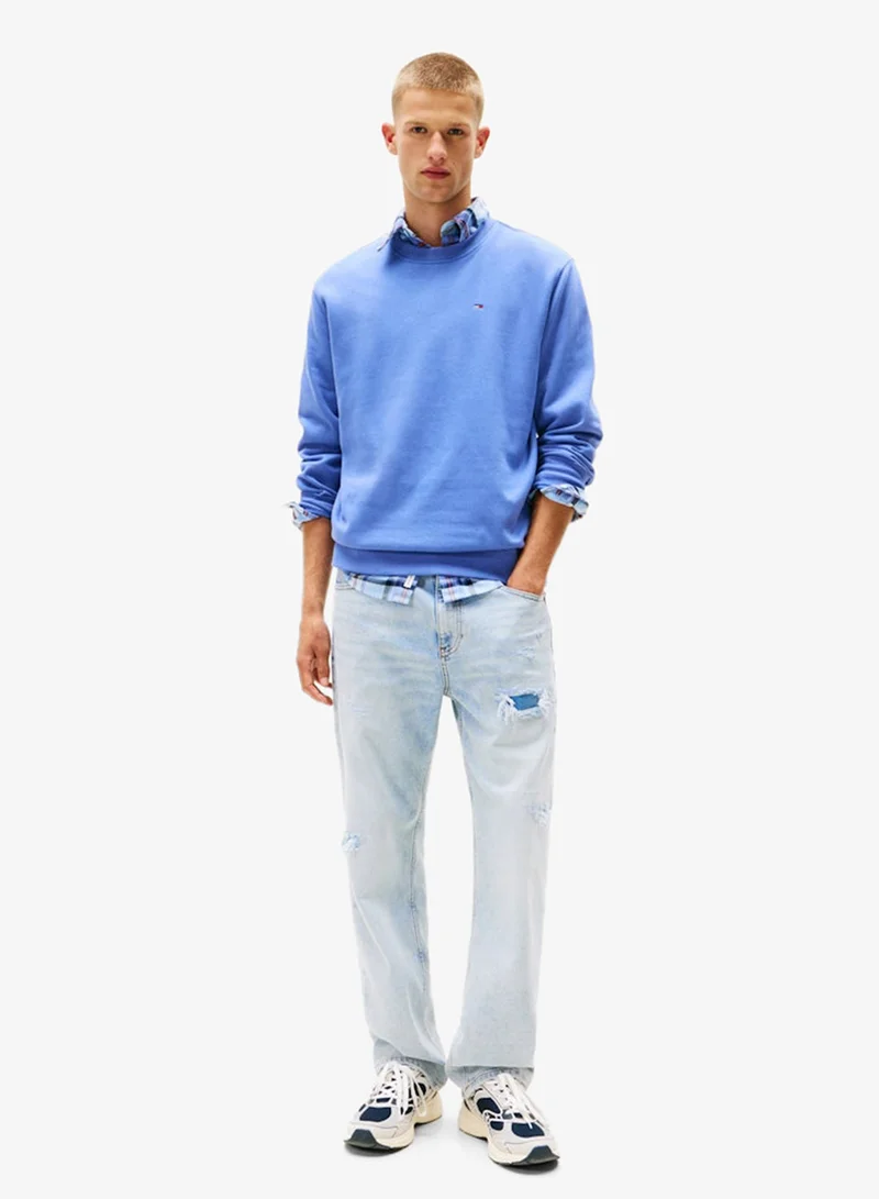 تومي جينز سترة بقلنسوة بقصة عادية بشعار بادج كرو