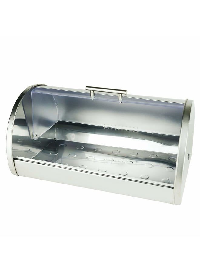 Galashield Bread Box for Kitchen Bread Storage Bin Stainless Steel with Frosted Acrylic Roll Top - Image 4
