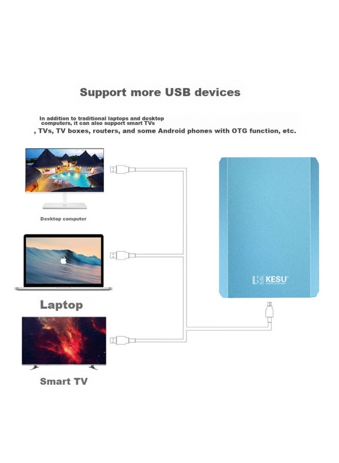 Kesu 500gb Portable Hard Drive, Large Capacity, Usb3.0, K208-sky Blue, 2.5-inch External Mechanical Hard Drive, Large Usb Flash Drive - Image 2