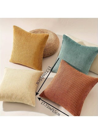 4 Pcs Throw Pillow Covers, Soft Corduroy Modern Double-Sided Pillow Covers, Decorative Cushion Cases, Pillow Cover for Bedroom, Home Decor (45×45cm) - view 2