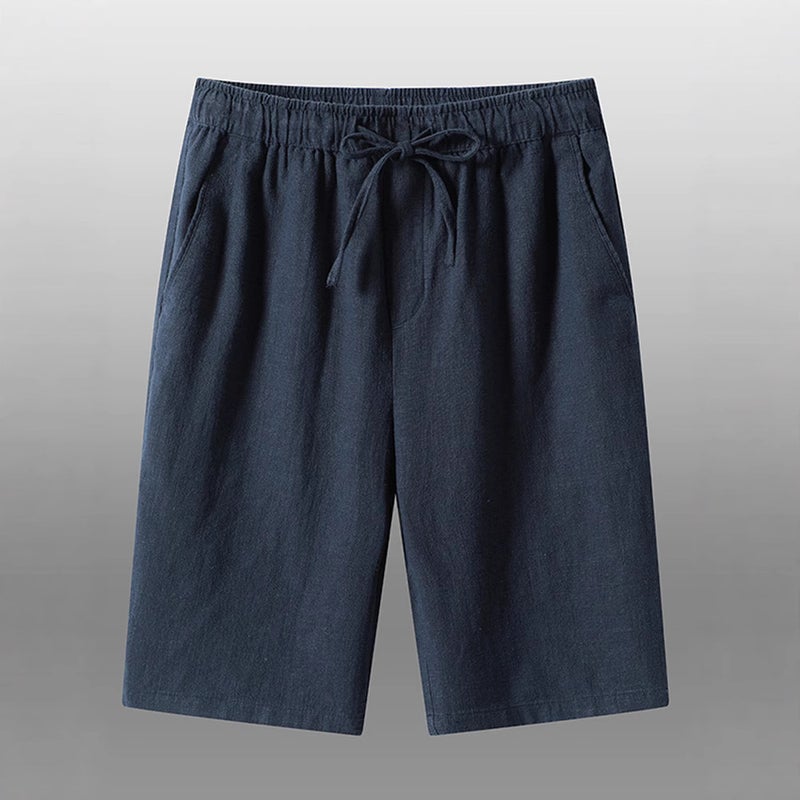 Cotton Linen Summer Casual Mid-Length Men'S Shorts Loose Thin Style For Young And Middle-Aged Men Husband Dad Outfit - Image 2