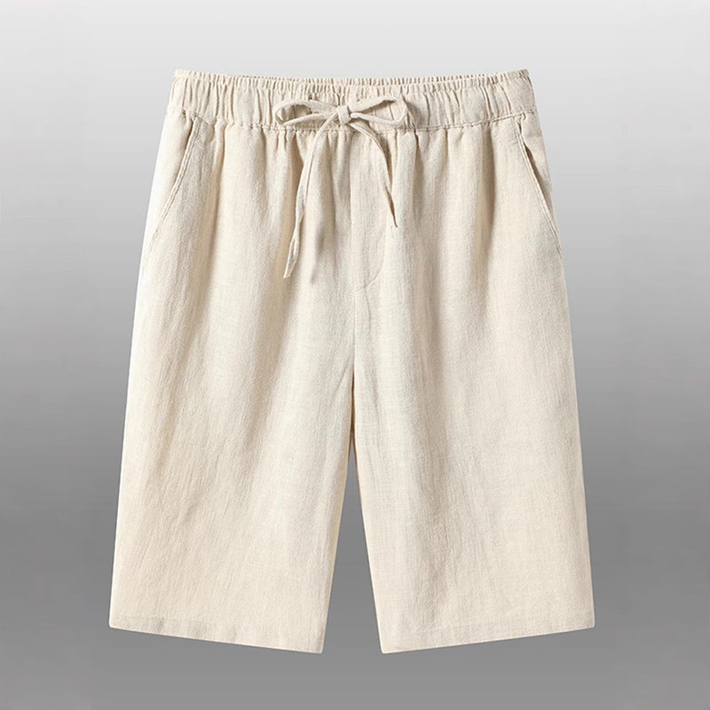 Cotton Linen Summer Casual Mid-Length Men'S Shorts Loose Thin Style For Young And Middle-Aged Men Husband Dad Outfit - Image 3