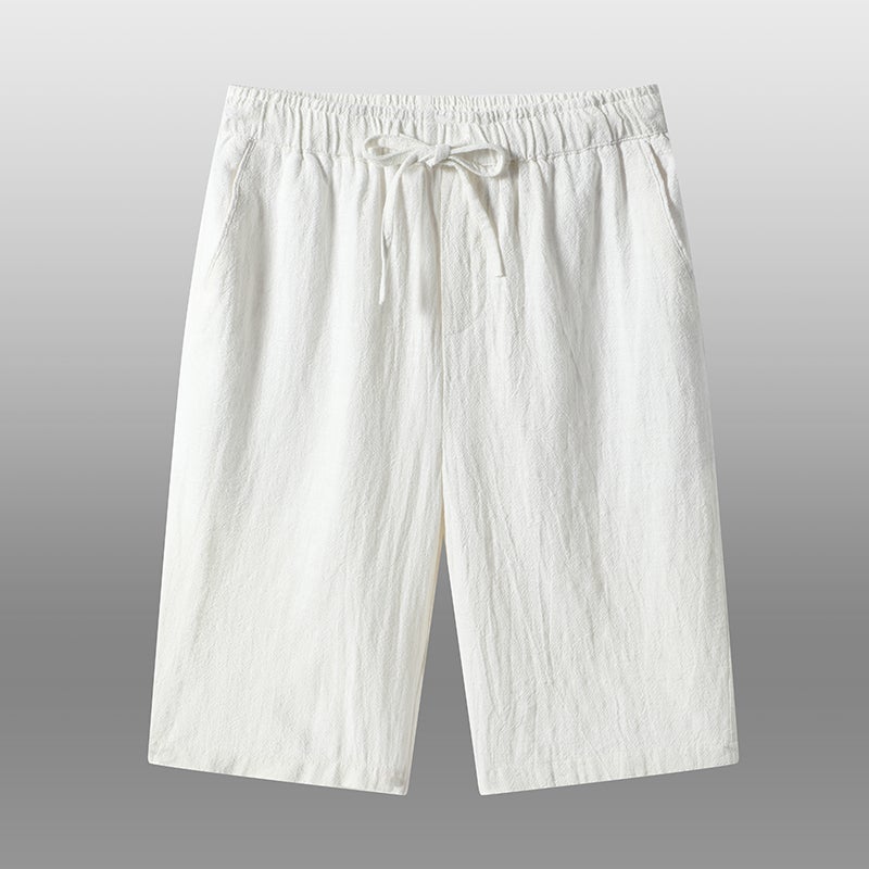 Cotton Linen Summer Casual Mid-Length Men'S Shorts Loose Thin Style For Young And Middle-Aged Men Husband Dad Outfit - Image 1