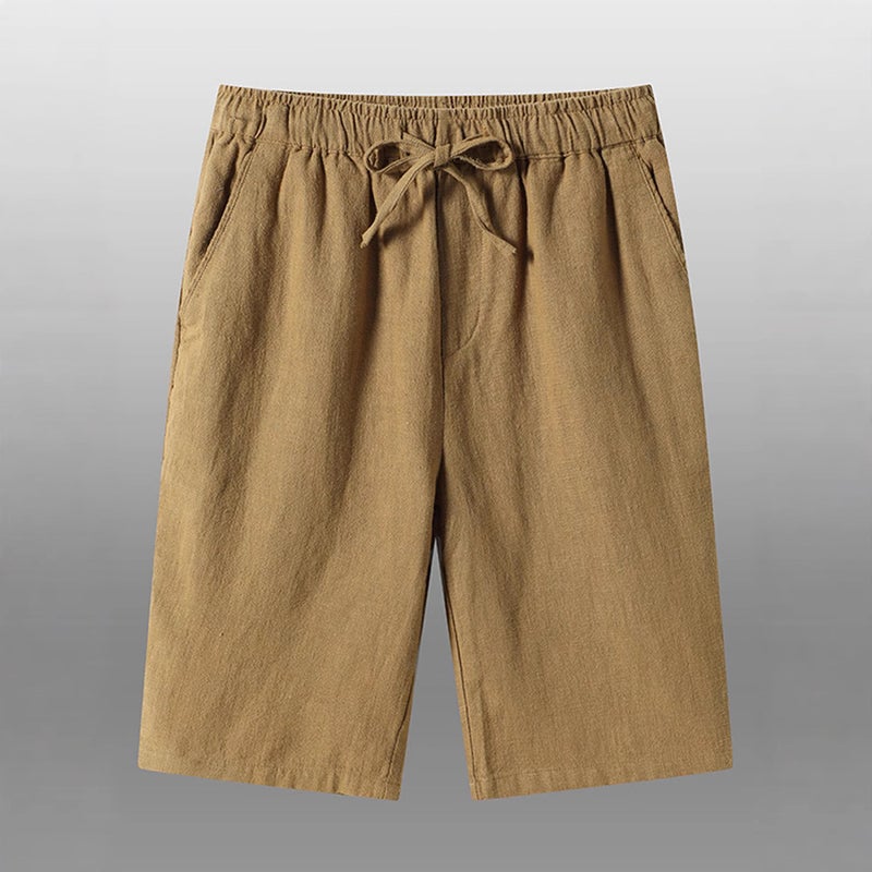 Cotton Linen Summer Casual Mid-Length Men'S Shorts Loose Thin Style For Young And Middle-Aged Men Husband Dad Outfit - Image 5