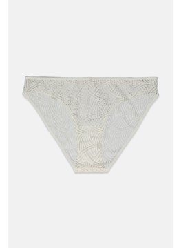 oysho Women Textured Bikini Bottom, White  - Image 2