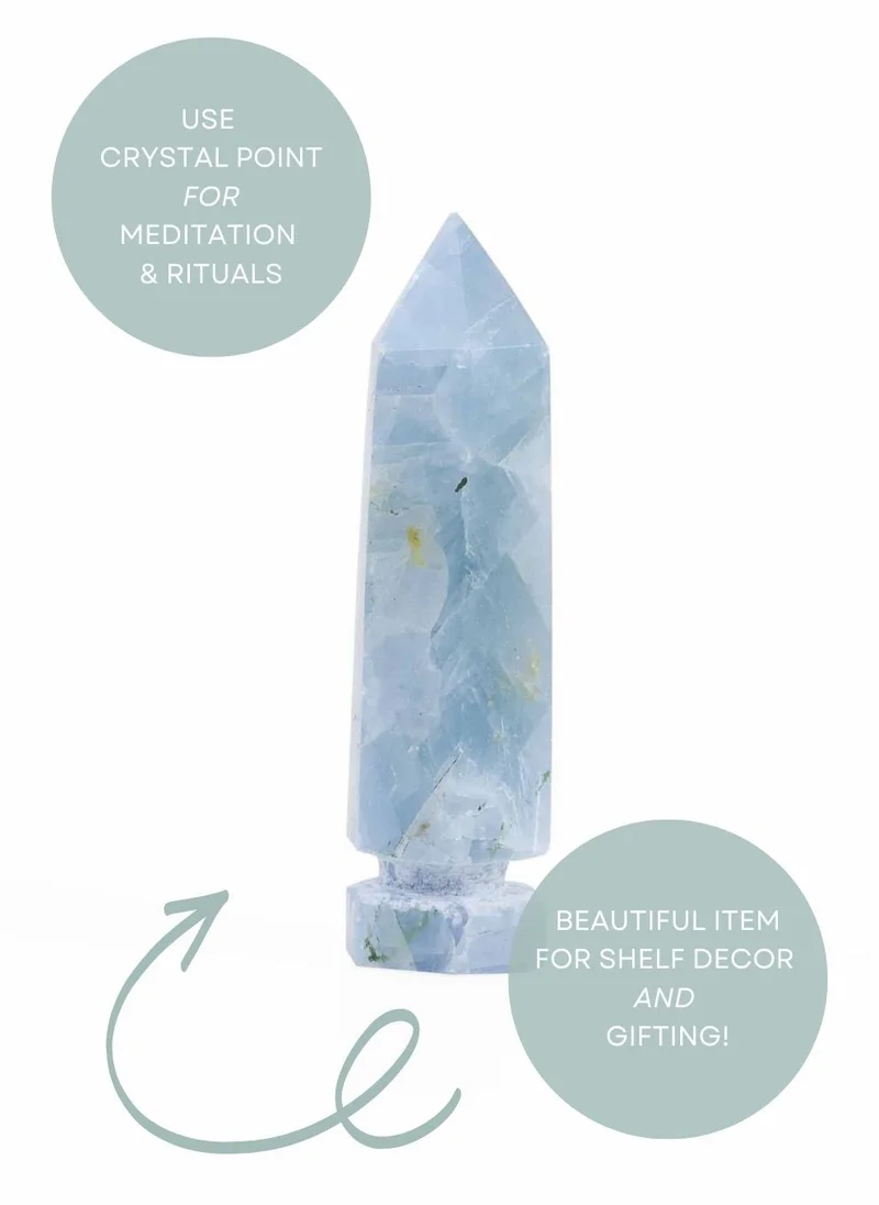 Prickly Pear Prickly Pear Celestite Interchangeable Crystal Point - Premium Quality Celestite Crystal for Home and Wellness