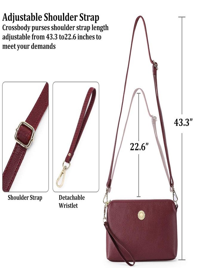 SENDEFN Women Leather Crossbody Bag Small Cross Body Wristlet Wallet Clutch Handbag Bag - Image 5