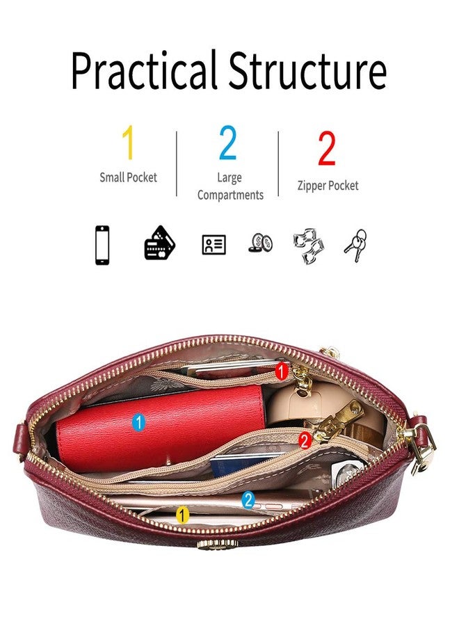 SENDEFN Women Leather Crossbody Bag Small Cross Body Wristlet Wallet Clutch Handbag Bag - Image 2