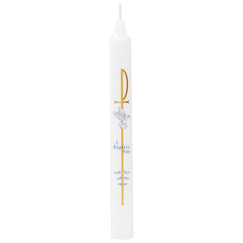 Ohmique Baptism Candle - Baptismal Candles for Boys and Girls, Catholic Baptism Gift - Velas para Bautizo - Velas para Bautizo de Niño - Image 1