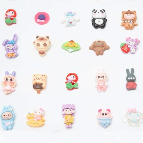 NEOBABY Cute Anime Resin Charms – Mixed Candy Sweets Flatback Beads for Jewelry Making & Ornament Scrapbooking, DIY Crafts & Accessories, Multicolor (1cm to 2 cm, Pack of 50) - Image 5
