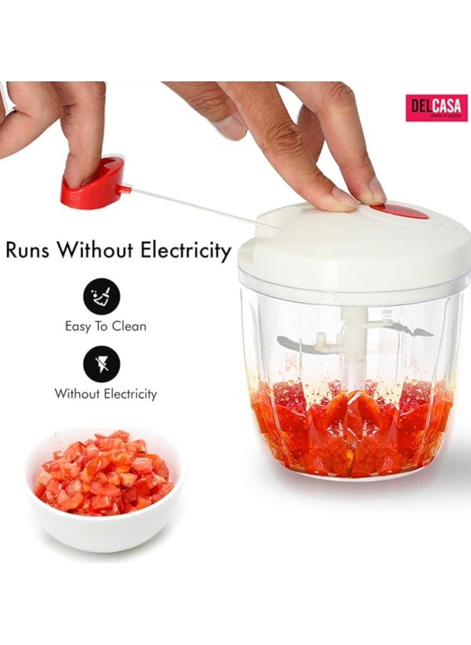 Generic - Manual Food Chopper Mini Hand Pull Food Processor/Mixer/Cutter/Dicer Manual Handheld Food Chopper Pull String To Slice Vegetables Onions Garlic Meat Nuts In Seconds, Multi - Image 1