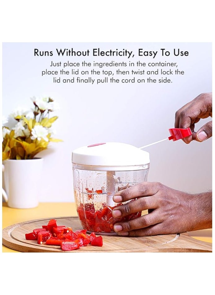 Generic - Manual Food Chopper Mini Hand Pull Food Processor/Mixer/Cutter/Dicer Manual Handheld Food Chopper Pull String To Slice Vegetables Onions Garlic Meat Nuts In Seconds, Multi - Image 1