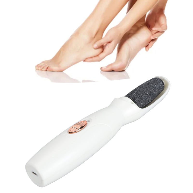 Electric Foot Callus Remover 360° Rotating Dead Skin Removal Rechargeable Pedicure Tools Foot Grinder for Hard Cracked Dry Skin White - Image 4