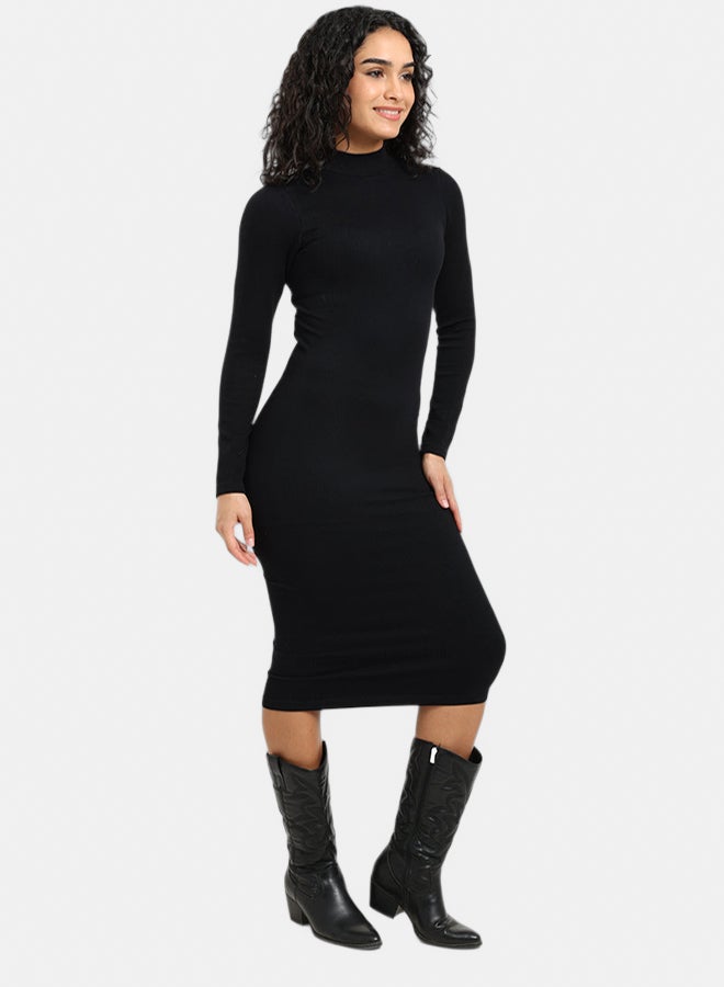 Carina Ribbed Slim Fit Midi Dress - Image 2