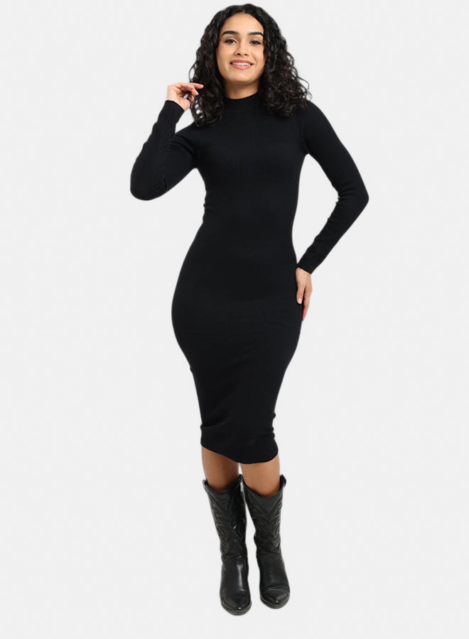 Carina Ribbed Slim Fit Midi Dress - Image 1