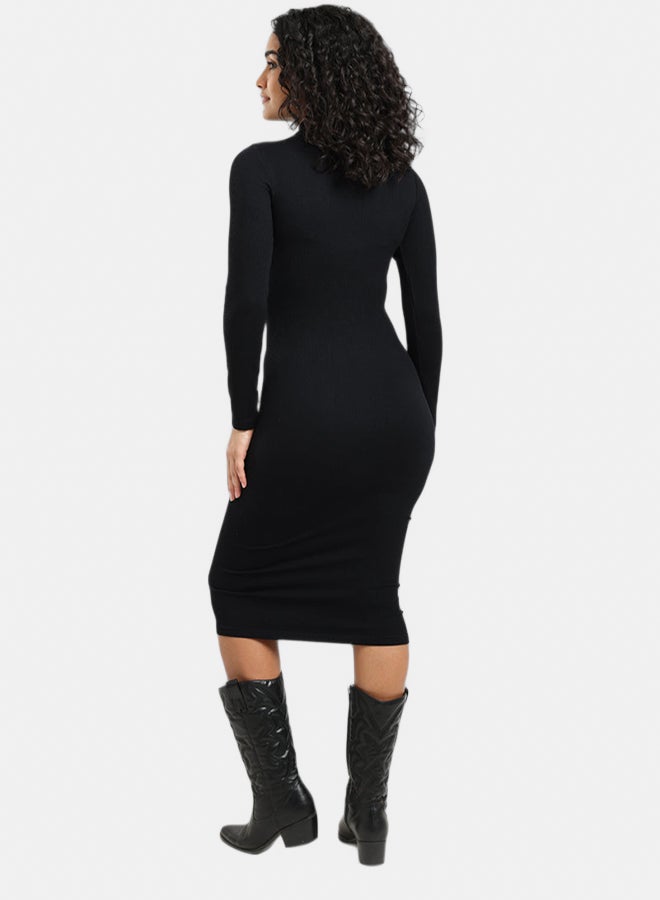 Carina Ribbed Slim Fit Midi Dress - Image 4