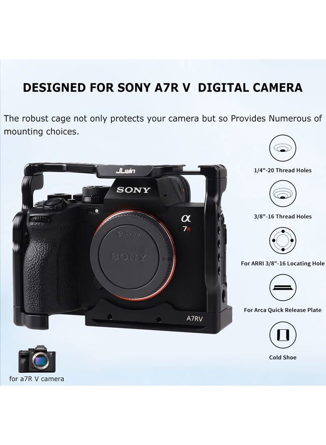 FOEASY Foto4easy Aluminum Alloy a7RV Cage for Sony a7R V Mirrorless Digital Camera,Quick Release Plate for Arca,and One Top Handle - Image 2