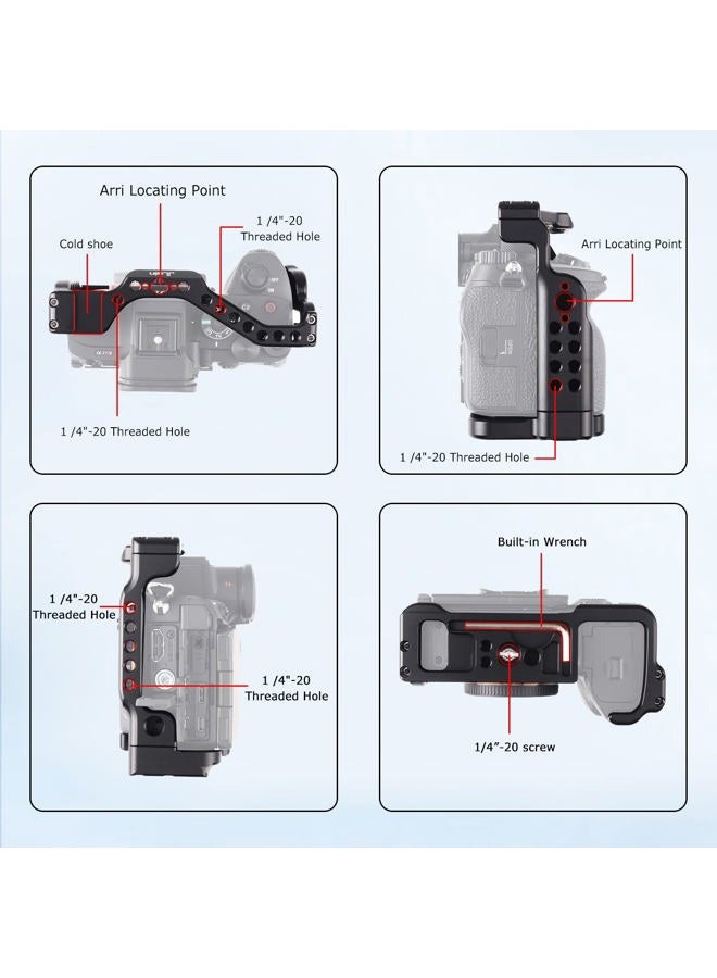 FOEASY Foto4easy Aluminum Alloy a7RV Cage for Sony a7R V Mirrorless Digital Camera,Quick Release Plate for Arca,and One Top Handle - Image 4