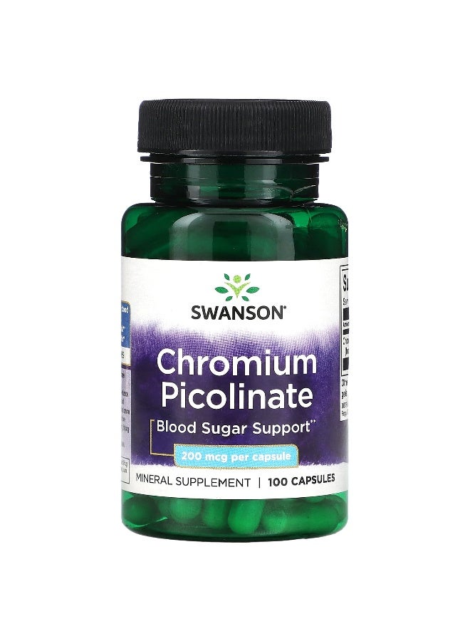 SWANSON Swanson, Chromium Picolinate, 200 mcg, 100 Capsules  - Image 1