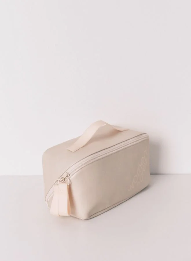 women'secret Small Ivory Metalized Rubber Vanity Case