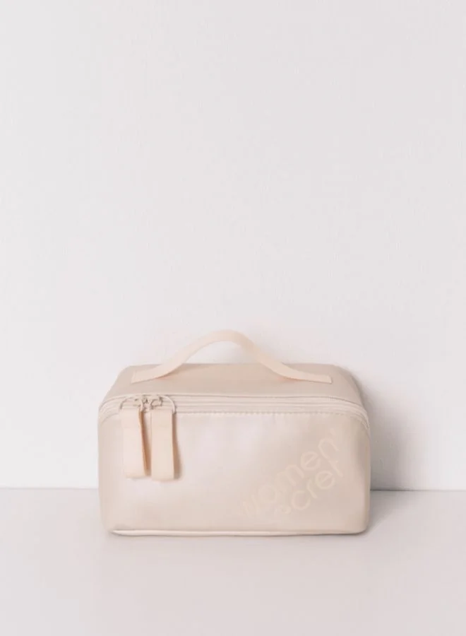 women'secret Small Ivory Metalized Rubber Vanity Case