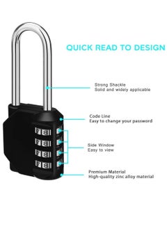 Y&D Padlock, 2 Pack 2.2 Inch Long Shackle Combination Lock, 4 Digit Outdoor Waterproof Padlock for School Gym Locker  - Image 3