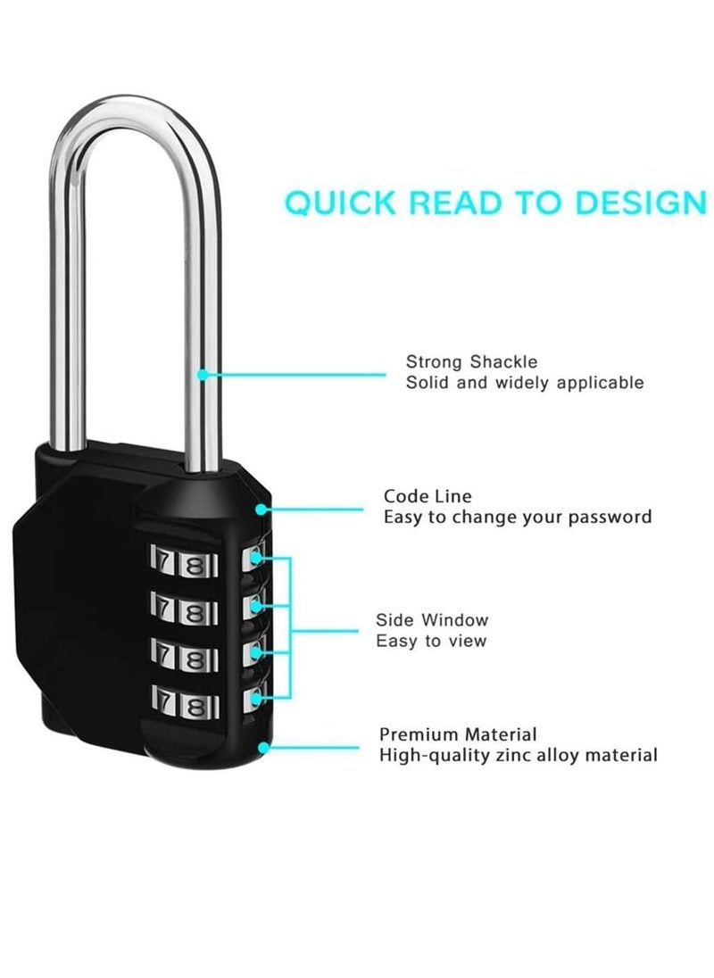 Y&D Padlock, 2 Pack 2.2 Inch Long Shackle Combination Lock, 4 Digit Outdoor Waterproof Padlock for School Gym Locker  - Image 3