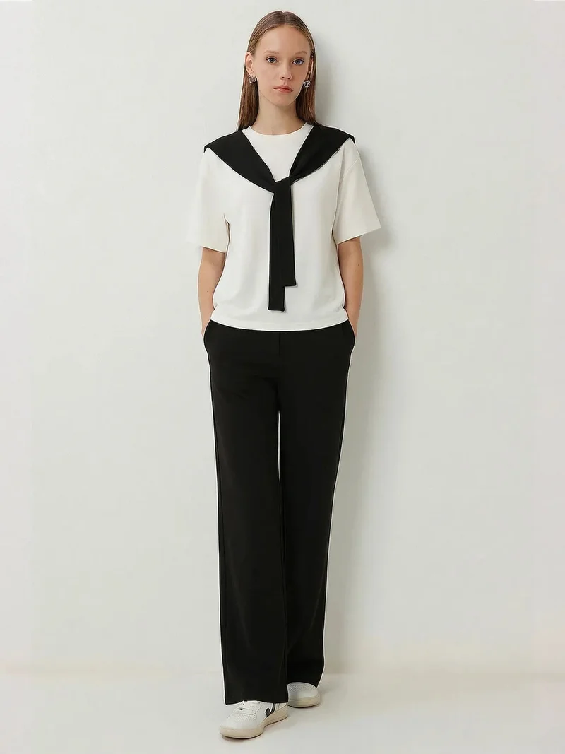 السعادة في إسطنبول ISTANBUL Color Blocked Crew Neck Two-Piece Co-ord Set